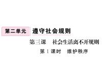 初中政治 (道德与法治)人教部编版八年级上册维护秩序授课ppt课件