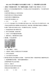 2021-2022学年安徽省六安市金寨县九年级（上）期末道德与法治试卷   解析版