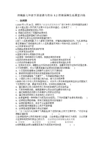 政治 (道德与法治)七年级下册第四单元 走进法治天地第九课 法律在我们身边法律保障生活综合训练题