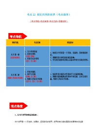 2022年中考道德与法治第一轮夯实基础靶向复习       专题22 我们共同的世界