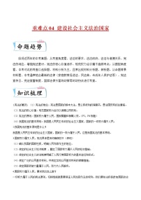 2022年中考道德与法治重难点专练04  建设社会主义法治国家