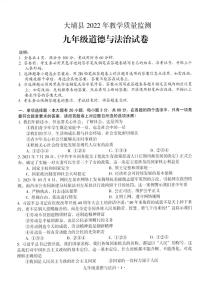 广东省梅州市大埔县2021-2022年九年级下学期期中教学质量监测道德与法治试题  含答案