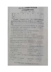 湖南省邵阳市武冈市2021-2022学年七年级下学期期中考试道德与法治试题（有答案）