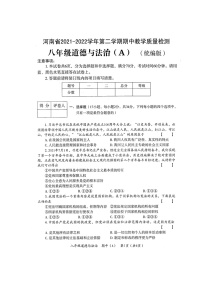 河南省濮阳市清丰县2021-2022学年八年级下学期期中教学质量检测道德与法治试题（含答案）