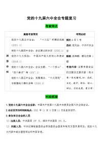2022年中考道德与法治热点专题复习学案:党的十九届六中全会