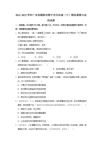 广东省揭阳市普宁市2021-2022学年七年级下学期期末道德与法治试卷(word版含答案)