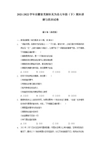 2021-2022学年安徽省芜湖市无为县七年级（下）期末道德与法治试卷（含答案与解析）