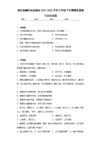 湖北省襄阳市宜城市2021-2022学年七年级下学期期末道德与法治试题(含答案)