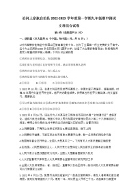 贵州省铜仁市沿河县2022-2023学年九年级上学期期中测试文综道德与法治试题（含答案）