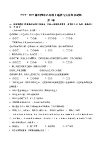 湖南省郴州市第四中学 2022-2023学年八年级上学期期中考试道德与法治试题(含答案)