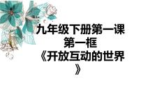 初中政治 (道德与法治)人教部编版九年级下册第一单元 我们共同的世界第一课 同住地球村开放互动的世界课文配套ppt课件