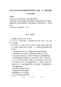 山东省青岛市黄岛区 2022-2023学年九年级上学期期中道德与法治试卷（含答案）