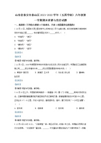 山东省泰安市泰山区2021-2022学年(五四制)六年级上学期期末道德与法治试题（解析版）