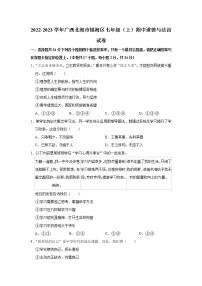 广西壮族自治区北海市银海区2022-2023学年七年级上学期期中质量检测道德与法治试题 (含答案)