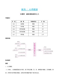 初中政治中考复习 专题四  做情绪情感的主人（解析版）