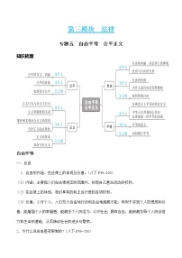 初中政治中考复习 专题五 自由平等公平正义（学生版）