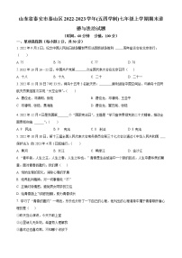 山东省泰安市泰山区2022-2023学年(五四学制)七年级上学期期末道德与法治试题（含答案）