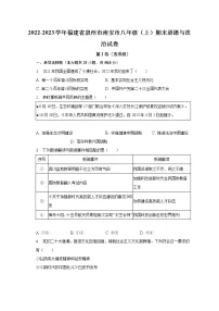 2022-2023学年福建省泉州市南安市八年级（上）期末道德与法治试卷（含解析）