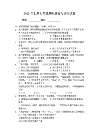 湖南省洪江市2022-2023学年七年级下学期4月期中道德与法治试题