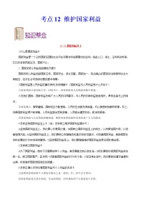 中考道德与法治一轮复习课时练习考点12维护国家利益（含详解）