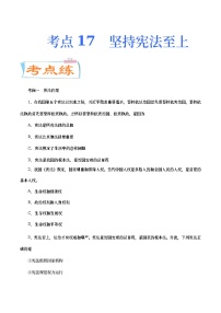 中考道德与法治二轮复习专题练习考点17  坚持宪法至上（考点专练） (含答案)