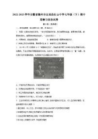 2022-2023学年安徽省滁州市定远县红山中学七年级（下）期中道德与法治试卷（含解析）