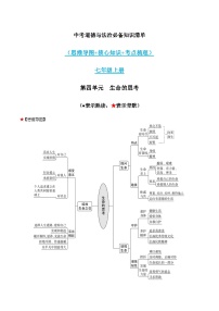 第四单元 生命的思考-中考道德与法治必备知识清单（思维导图+核心知识+考点梳理）（部编版）