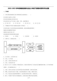 2022-2023学年部编版道德与法治八年级下册期末素养评价试题（含详细解析）