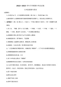 河南省新乡市长垣市2022-2023学年七年级下学期期中考试道德与法治试卷
