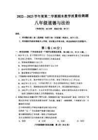 山东省青岛市胶州市2022-2023学年八年级下学期期末考试道德与法治试卷