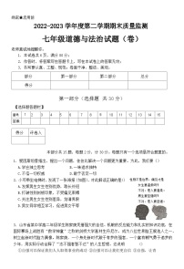 陕西省榆林市定边县2022-2023学年七年级下学期6月期末道德与法治试题（含答案）