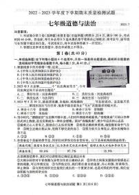 山东省临沂市兰山区2022-2023学年七年级下学期期末道德与法治试卷