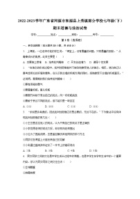 广东省河源市东源县上莞镇部分学校2022-2023学年七年级下学期期末道德与法治试卷（含答案）