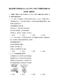 湖北省黄石市阳新县2022-2023学年八年级下学期期末道德与法治试卷（含答案）