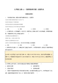 初中政治 (道德与法治)人教部编版九年级上册坚持改革开放优秀习题