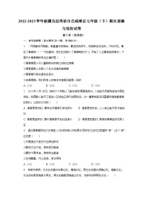 2022-2023学年新疆克拉玛依市白咸滩区七年级（下）期末道德与法治试卷（含解析）