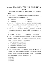 山东省德州市平原县2022-2023学年七年级下学期7月期末道德与法治试题（含答案）