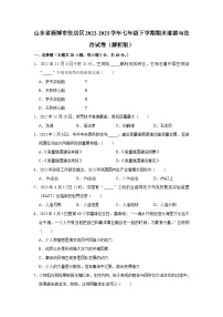 山东省淄博市张店区2022-2023学年(五四学制)七年级下学期期末道德与法治试卷（含答案）