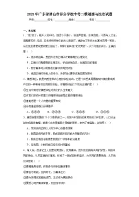 2023年广东省佛山市部分学校中考二模道德与法治试题(含解析)