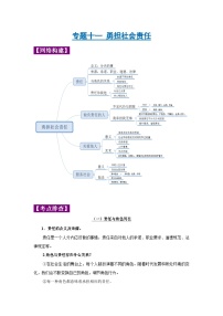 中考政治一轮复习知识点梳理+考点练习 专题11勇担社会责任（含解析）