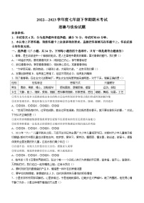 河南省驻马店市平舆县2022-2023学年七年级下学期期末道德与法治试题（含答案）