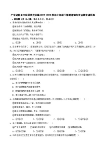 广东省韶关市翁源县龙仙镇2022-2023学年七年级下学期道德与法治期末调研卷