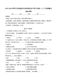 2023-2024学年江苏省扬州市宝应县氾水中学九年级（上）月考道德与法治试卷（含解析）