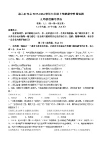 云南省临沧市耿马傣族佤族自治县2023-2024学年九年级上学期期中道德与法治试题