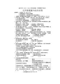 河北省唐山市滦州市2023-2024学年七年级上学期11月期中道德与法治试题