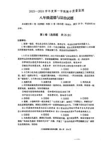 山东省泰安市宁阳县2023-2024学年(五四学制)八年级上学期11月期中道德与法治试题