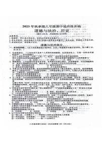 广西玉林市北流市2023-2024学年八年级上学期11月期中综合道德与法治试题