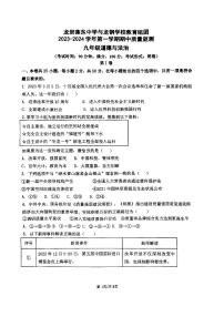 福建省龙岩市莲东中学2023-2024学年九年级上学期11月期中道德与法治试题