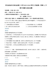 河北省沧州市东光县第三中学2023-2024学年八年级上学期11月期中道德与法治试题（解析版）