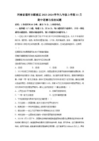 河南省漯河市郾城区2023-2024学年九年级上学期11月期中道德与法治试题（含解析）